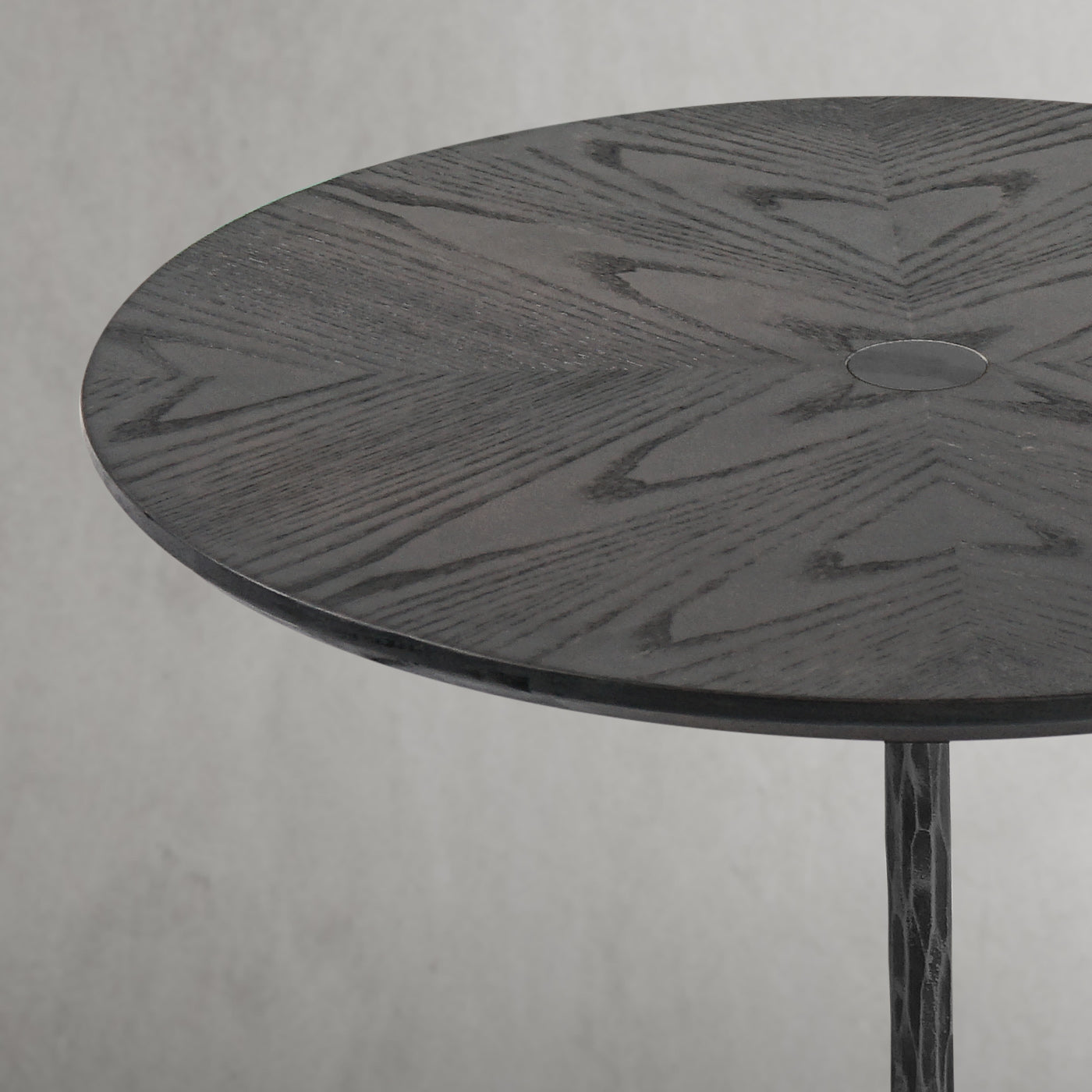 Hand Forged Metal Wooden Side Table