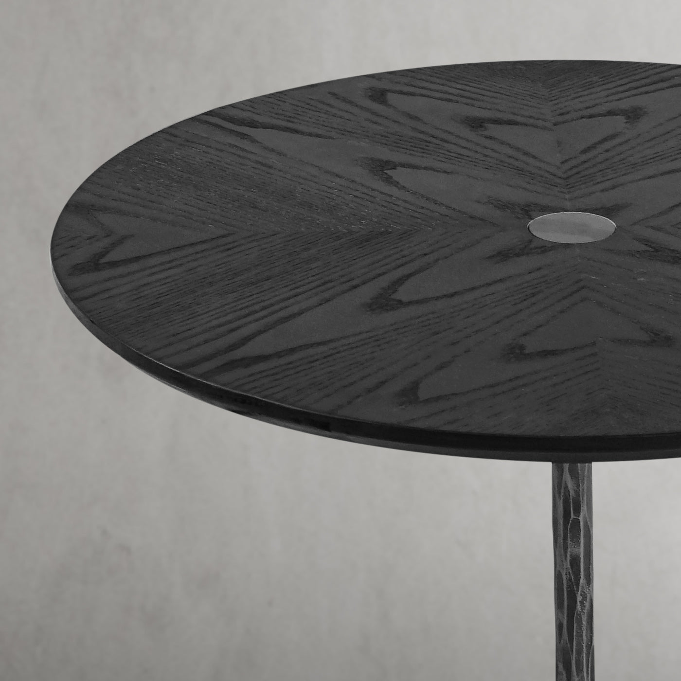 Hand Forged Metal Wooden Side Table