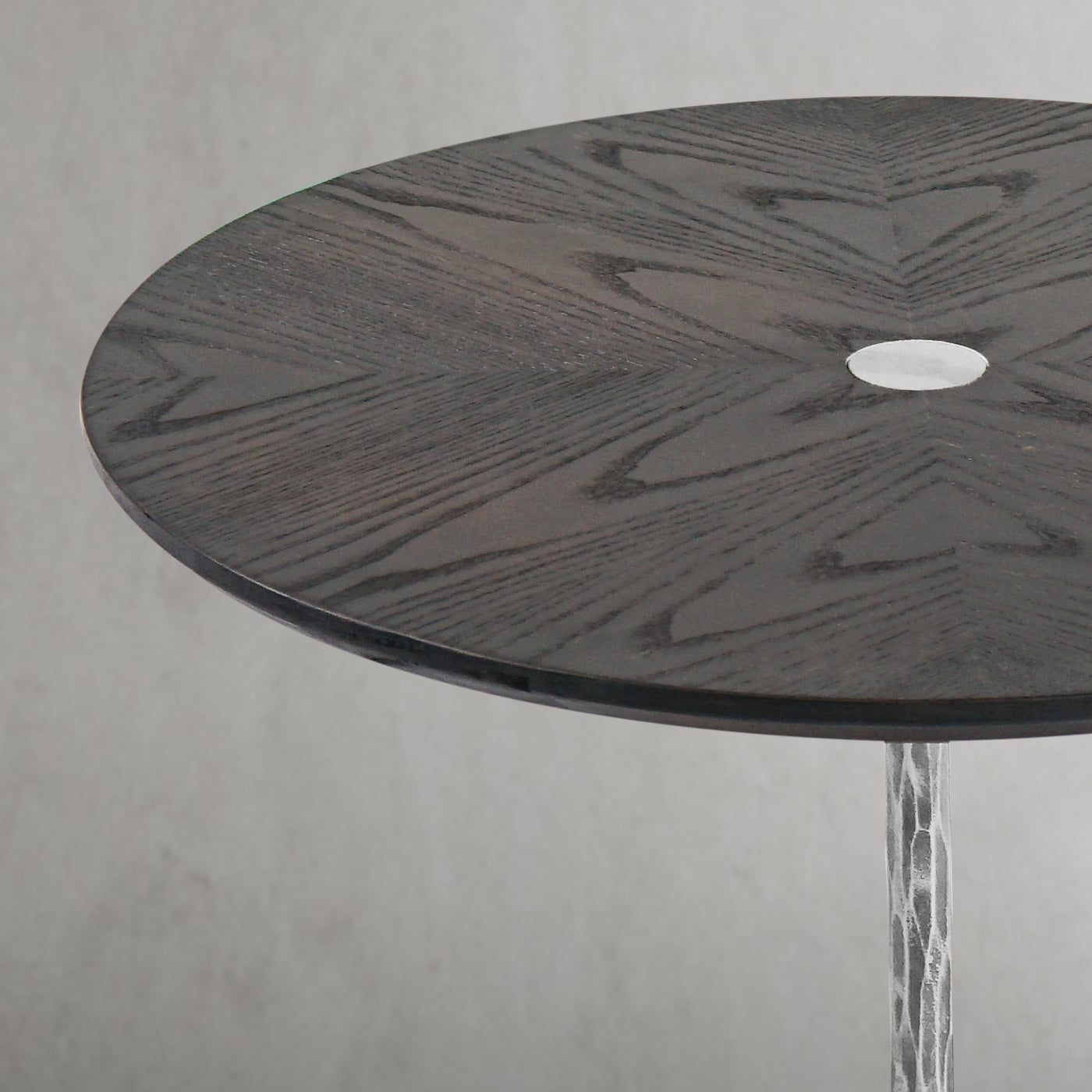 Hand Forged Metal Wooden Side Table