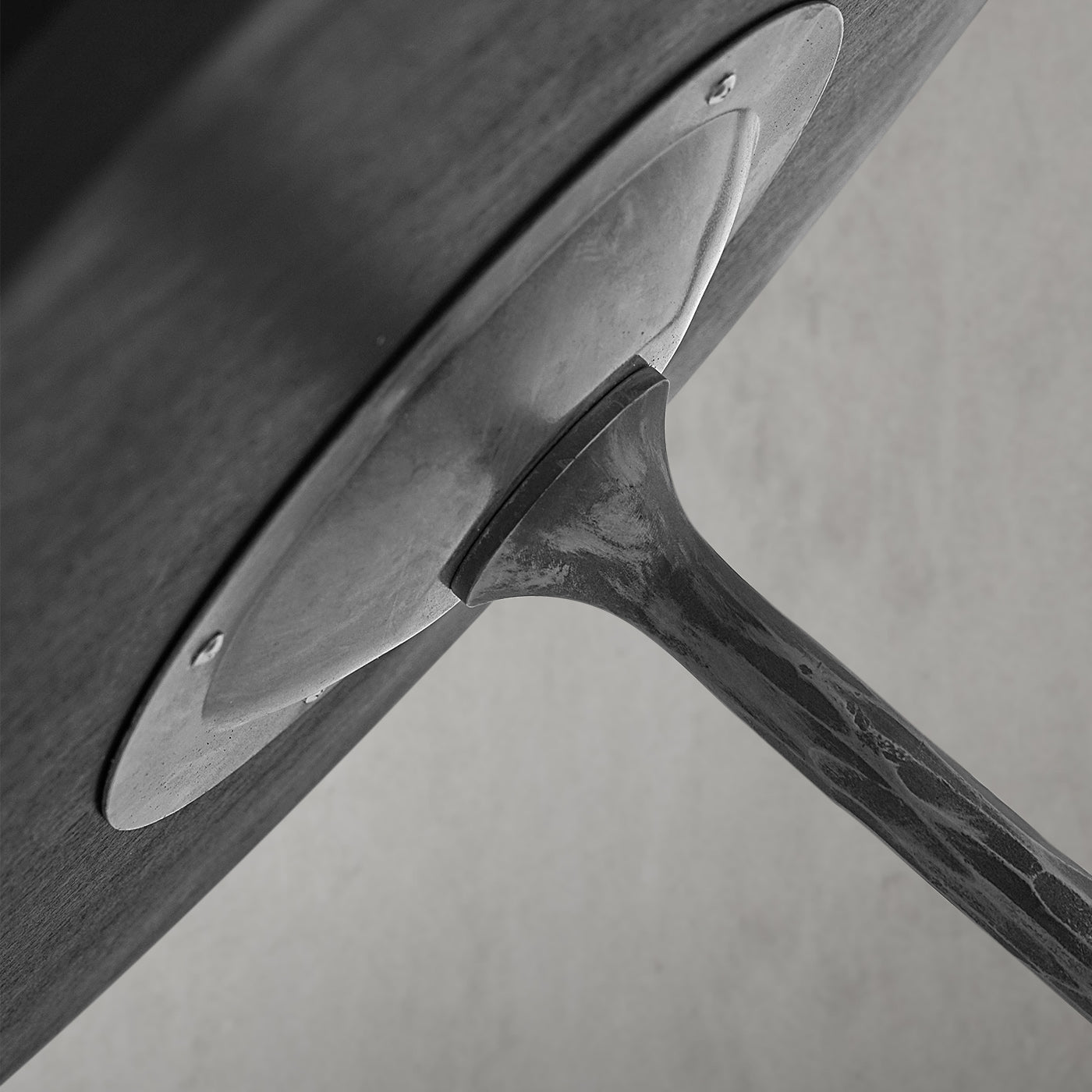 Hand Forged Metal Wooden Side Table