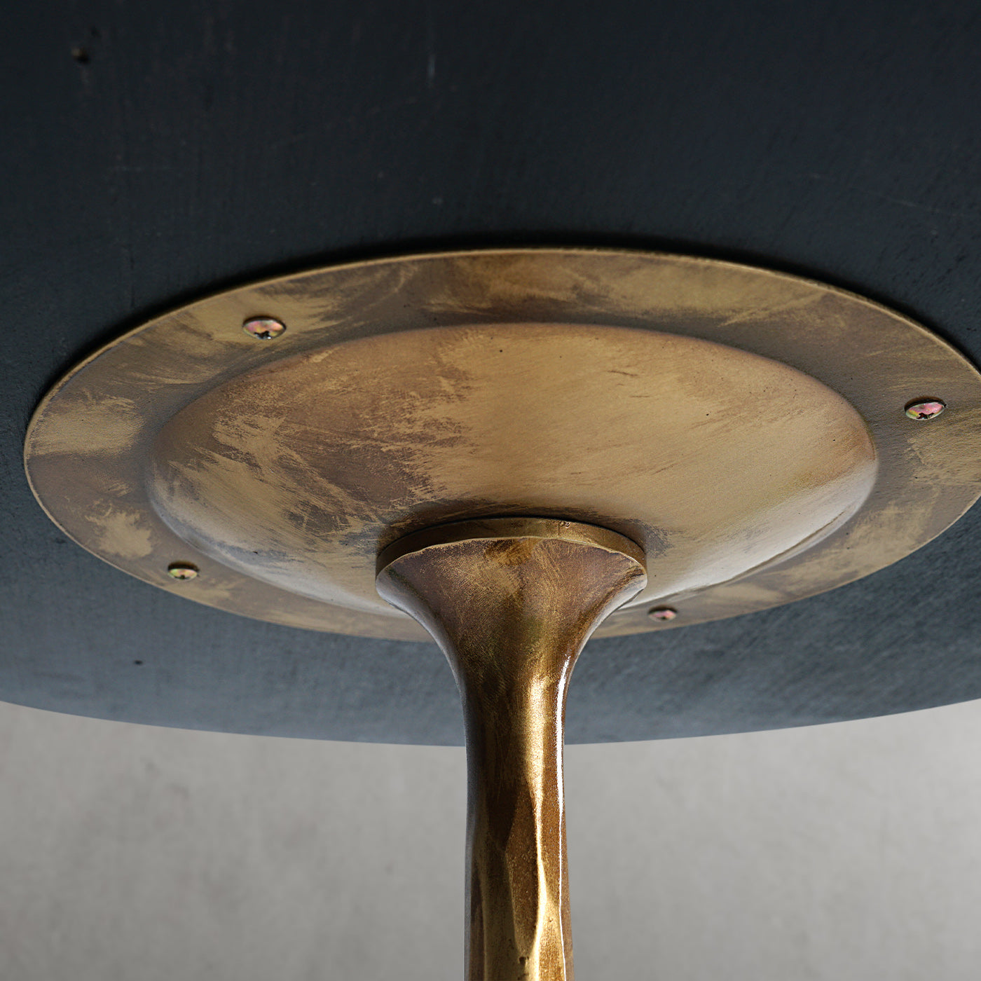 Hand Forged Metal Wooden Side Table