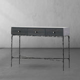 Hand-Forged Metal 3 Drawer Desk