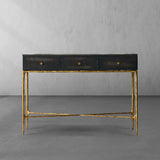 Hand-Forged Metal 3 Drawer Desk