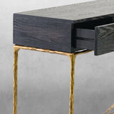 Hand-Forged Metal 3 Drawer Desk