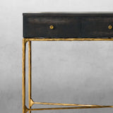 Hand-Forged Metal 3 Drawer Desk