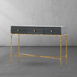 Hand-Forged Metal 3 Drawer Desk