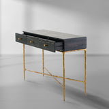 Hand-Forged Metal 3 Drawer Desk