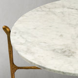 Hand Forged Metal Round  Horn Marble Coffee Table & Side Table