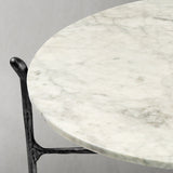Hand Forged Metal Round  Horn Marble Coffee Table & Side Table