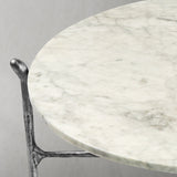 Hand Forged Metal Round  Horn Marble Coffee Table & Side Table