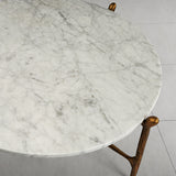Hand Forged Metal Round  Horn Marble Coffee Table & Side Table