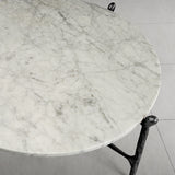 Hand Forged Metal Round  Horn Marble Coffee Table & Side Table
