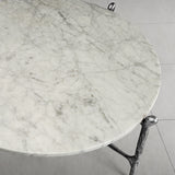 Hand Forged Metal Round  Horn Marble Coffee Table & Side Table