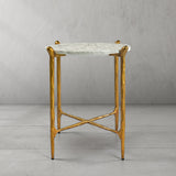 Hand Forged Metal Round  Horn Marble Coffee Table & Side Table