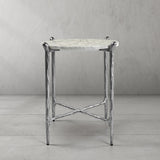 Hand Forged Metal Round  Horn Marble Coffee Table & Side Table