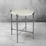 Hand Forged Metal Round  Horn Marble Coffee Table & Side Table