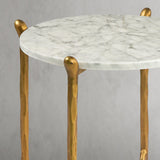 Hand Forged Metal Round  Horn Marble Coffee Table & Side Table