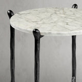 Hand Forged Metal Round  Horn Marble Coffee Table & Side Table