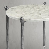 Hand Forged Metal Round  Horn Marble Coffee Table & Side Table