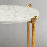 Hand Forged Metal Round  Horn Marble Coffee Table & Side Table