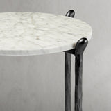 Hand Forged Metal Round  Horn Marble Coffee Table & Side Table