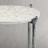 Hand Forged Metal Round  Horn Marble Coffee Table & Side Table