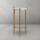 Hand Forged Metal Round  Horn Marble Coffee Table & Side Table