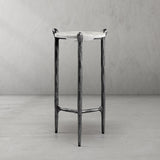 Hand Forged Metal Round  Horn Marble Coffee Table & Side Table