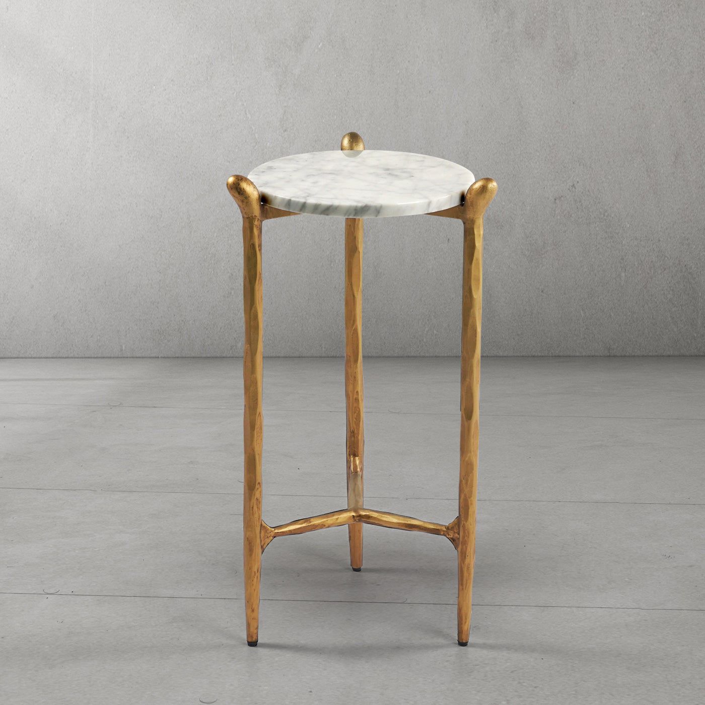 Hand Forged Metal Round  Horn Marble Coffee Table & Side Table