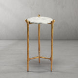 Hand Forged Metal Round  Horn Marble Coffee Table & Side Table