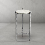 Hand Forged Metal Round  Horn Marble Coffee Table & Side Table