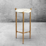 Hand Forged Metal Round  Horn Marble Coffee Table & Side Table