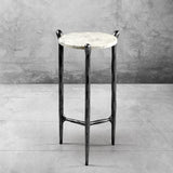 Hand Forged Metal Round  Horn Marble Coffee Table & Side Table