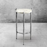 Hand Forged Metal Round  Horn Marble Coffee Table & Side Table