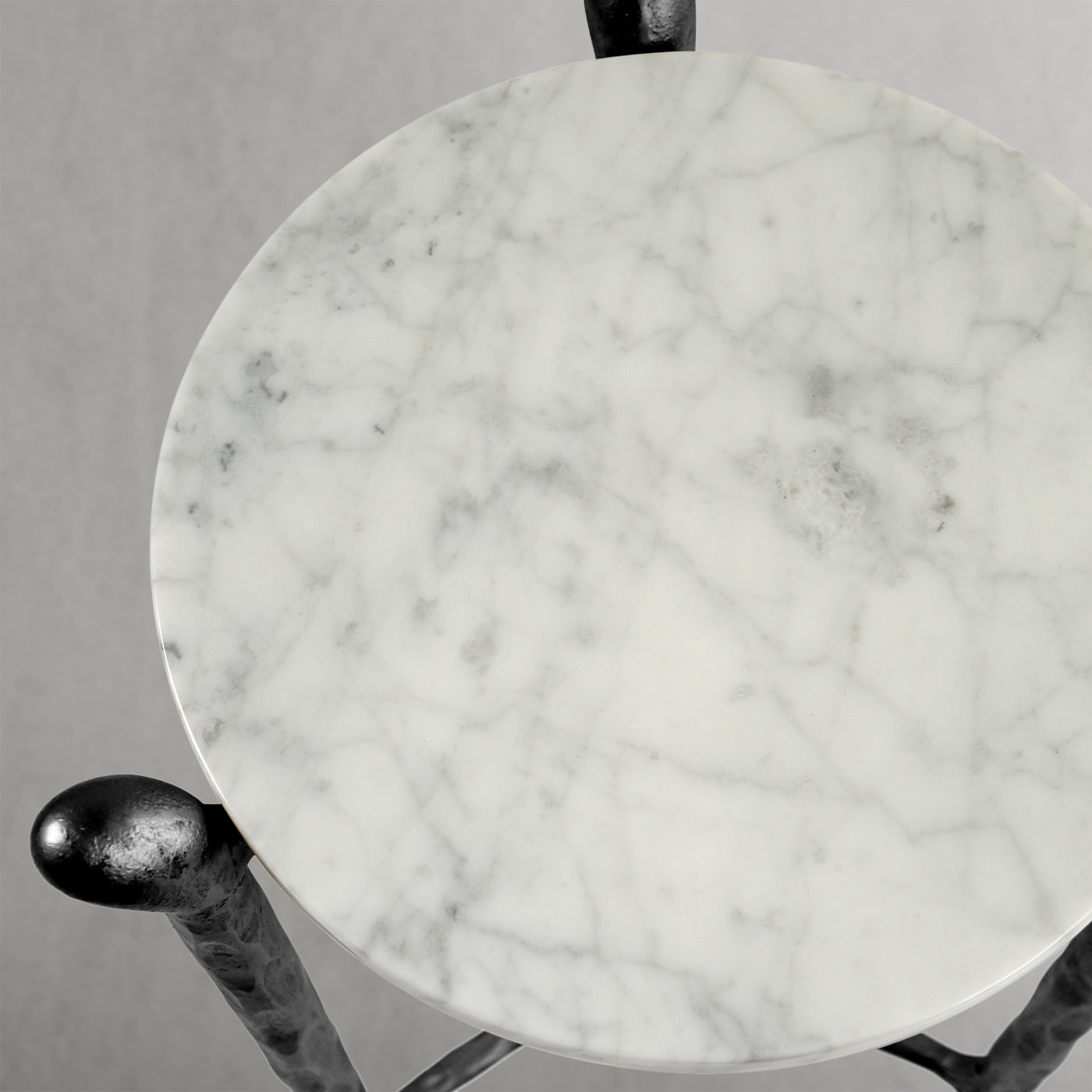 Hand Forged Metal Round  Horn Marble Coffee Table & Side Table