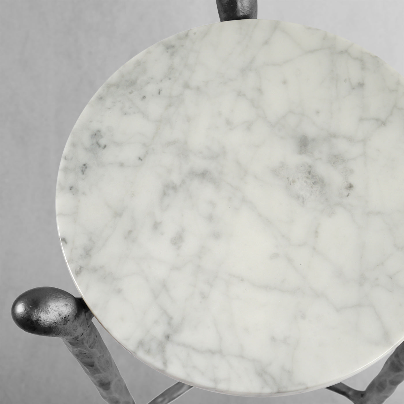 Hand Forged Metal Round  Horn Marble Coffee Table & Side Table