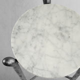 Hand Forged Metal Round  Horn Marble Coffee Table & Side Table