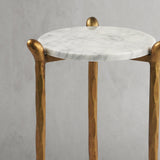 Hand Forged Metal Round  Horn Marble Coffee Table & Side Table