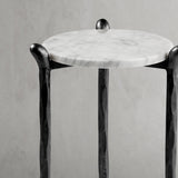 Hand Forged Metal Round  Horn Marble Coffee Table & Side Table