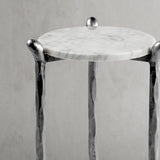 Hand Forged Metal Round  Horn Marble Coffee Table & Side Table
