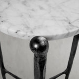 Hand Forged Metal Round  Horn Marble Coffee Table & Side Table