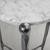 Hand Forged Metal Round  Horn Marble Coffee Table & Side Table