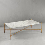 Hand Forged Metal Square Horn Marble Coffee Table 39" 50"