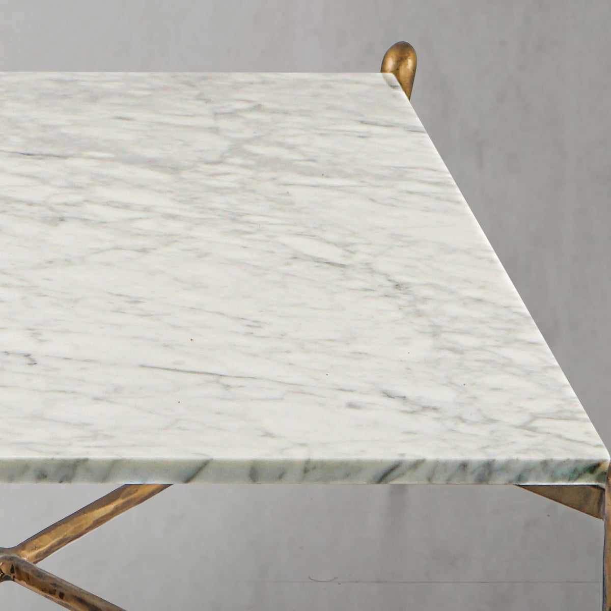 Hand Forged Metal Square Horn Marble Coffee Table 39" 50"