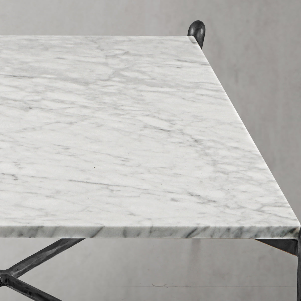 Hand Forged Metal Square Horn Marble Coffee Table 39" 50"