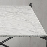 Hand Forged Metal Square Horn Marble Coffee Table 39" 50"