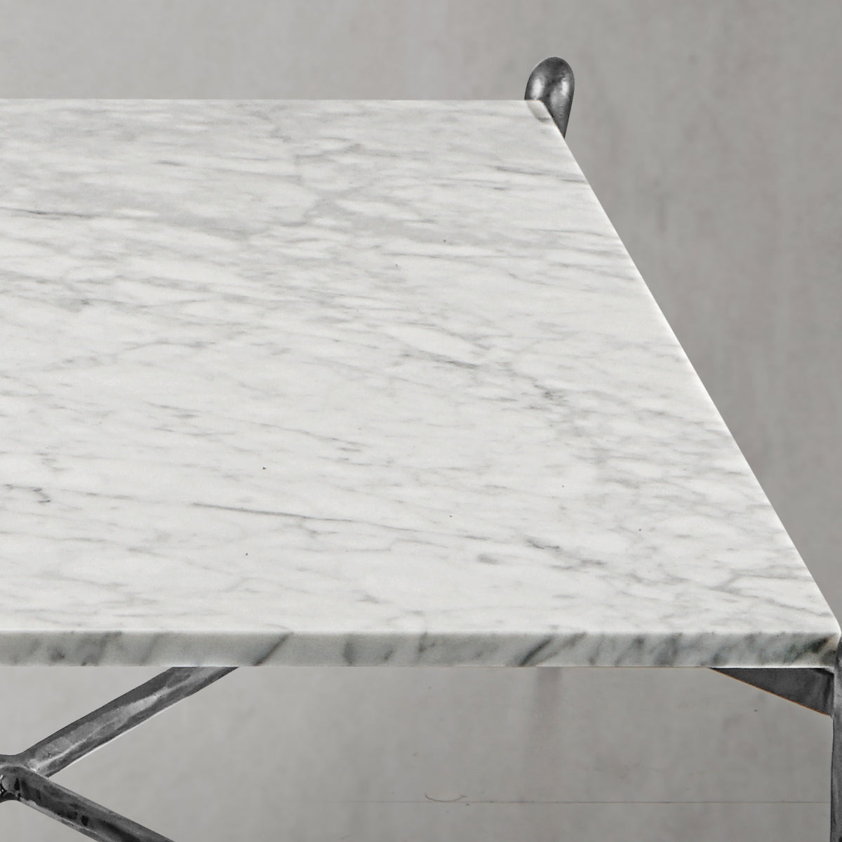 Hand Forged Metal Square Horn Marble Coffee Table 39" 50"