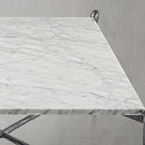 Hand Forged Metal Square Horn Marble Coffee Table 39" 50"