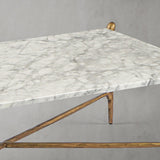 Hand Forged Metal Square Horn Marble Coffee Table 39" 50"