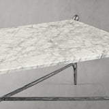 Hand Forged Metal Square Horn Marble Coffee Table 39" 50"
